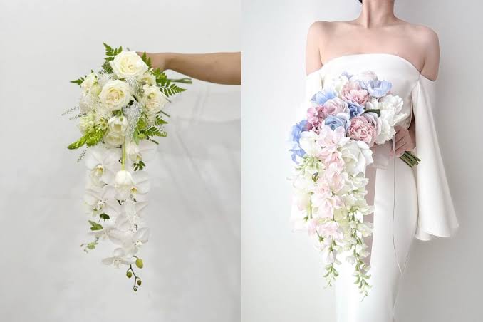 hoa cưới dáng thác nước