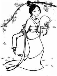 Princess Mulan And Cherry Blossoms Coloring Page Letscolorit Com Princess Coloring Pages Disney Coloring Pages Coloring Pages