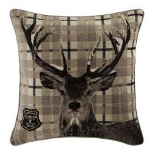 Coussin Cerf Et Motf Jacquard Beige Marron Maison Du Monde Coussin Cerf Mobilier De Salon Meuble Deco