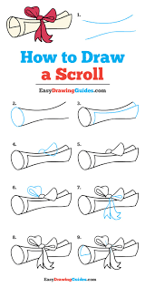 Up next, finish drawing the roll of the scroll by making a tube, then proceed to step. How To Draw A Scroll Really Easy Drawing Tutorial