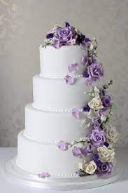 Purple Spring Cascade Wedding Cakes Lilac Lavender Wedding Cake Purple Wedding Cakes