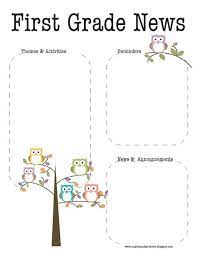 Custom Request First Grade Owl Template Classroom Newsletter Template Newsletter Templates Teacher Toolbox Template