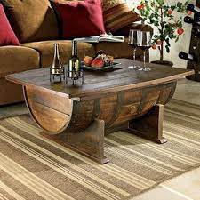 Man cave ideas for a small room center around managing your furniture and ensuring it serves its function while taking up little space. Coffee Table Barrel Coffee Table Eclectic Coffee Tables Wine Barrel Coffee Table