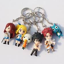 6 Pcs Set Fairy Tail Figure Caractere Avec Porte Cles Pendentif Pvc Poupees Jouets Grand Cadeau 6 Cm Enviro Fairy Tail Keys Fairy Tail Figures Fairy Tail Happy