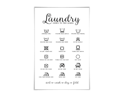 At the other end of the spectrum, some garments just aren't strong enough to be tossed in the machine; Amazon Com Laundry Symbols Laundry Room Art Poster 60 Colours 2 Sizes Laundry Procedures Rules Sign Handmade Products