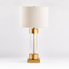 The oneach usb table lamp set of 2 features a black sculpted column body, with a convenient usb port in the base to charge your mobile, tablet, kindle, or laptop. Avenue Brass Table Lamp With Usb Port Reviews Crate And Barrel