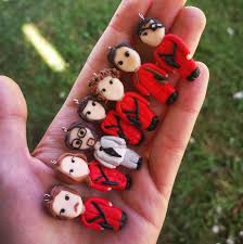 La Casa De Papel Charms Pendant Casa Di Carta Inspired Netflix El Professor Tokyo Nairobi Berlino Helsinki Palermo Gift For Her In 2020 Handmade Polymer Clay Polymer Clay Creations Clay Creations