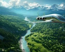 Image of airplane flying over the Green Mountains