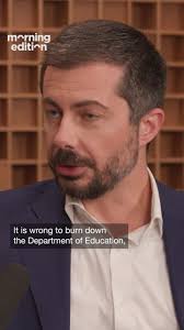 Referring to the Department of Education and USAID, the former  transportation secretary told NPR Morning Edition host Steve Inskeep that  “it's wrong to burn these things down. But it's also wrong to ...