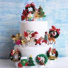 Birthday cakes are often layer cakes with frosting served with small lit candles on top representing the celebrant's age. Christmas Santa Claus Cake Topper Christmas Tree Snowman Elk Cake Top Flag Decoration For Boy Birthday Party Wedding Supplies Cake Decorating Supplies Aliexpress