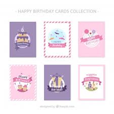 Download vectors at freepik.com now!. Free Vector Flat Design Happy Birthday Cards Collection