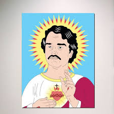 Pablo Escobar Saint Narcos Netflix Show Tv Replica Prop Poster Print Drug Lord Medellin Colombia Ilustraciones Dibujos Ilustraciones Vectoriales