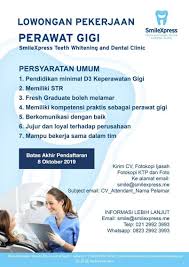 | find, read and cite all the research you salah satu tenaga kesehatan yang melakukan upaya kesehatan adalah perawat gigi. Lowongan Kerja Perawat Gigi Smilexpress Teeth Whitening And Dental Clinic Jakarta