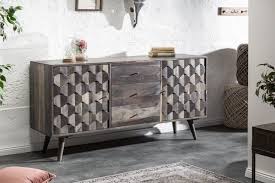 Massives Sideboard Mystic Living 145cm Akazie Grau 3d Oberflache Massivholz Riess Ambiente De In 2020 Haus Deko Sideboard Holz