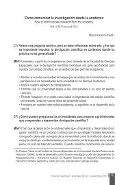 ¿estudias desarrollo social y científico en universidad tecnológica de méxico? Pdf Como Comunicar La Investigacion Desde La Academia