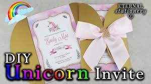 How To Make An Easy Unicorn Invitation Diy Birthday Party Invitation Unicorn Invitations Birthday Invitations Diy Make Birthday Invitations