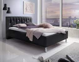 Luxus Designer Lederbett Polsterbett Rimini Leder Bett Schwarz Mit Swarovski Kristallen Im Kopfteil Supply24