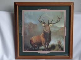 Vintage Home Interior Elk Deer Monarch Of The Glen 22 X 22 Wood Frame Cabin Picclick Com Bin 51 00 House Interior Vintage House Picture Wall