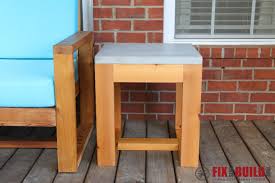 • easy formula for changing cut list for different size cushions & alternative cut list examples for some common cushion sizes. Diy Outdoor Side Table 2x4 And Concrete Fixthisbuildthat