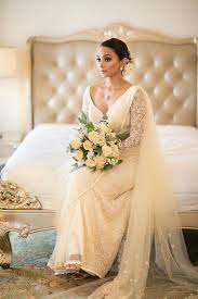 Ibride By Indi White Saree Wedding Christian Bridal Saree Bridesmaid Saree