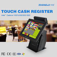 Zhongji 15 Inch Touch Screen Pos Terminal Pos System Epos Machine Pos With Led8n Customer Display Computer All In One Windows System Cash Register
