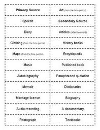 Primary And Secondary Source Sort Primary And Secondary Sources Secondary Source Primary Sources Lesson