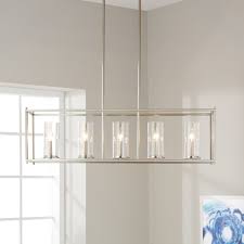 Shop The Gray Barn 5 Light Brushed Nickel Linear Chandelier Overstock 23511460