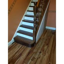 An experienced carpenter will install the risers and treads from the top of the stairs down so that they can always be fitting the next riser against the bottom of the previous tread. White Stairs Riser