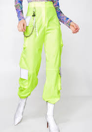 Neon Oversized Cargo Trousers With Reflective Detail In 2019