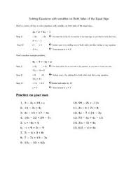 This Is A Homework Assignment I Gave My Pre Algebra Students To Review Solving Equations With Variables Literal Equations Solving Equations One Step Equations