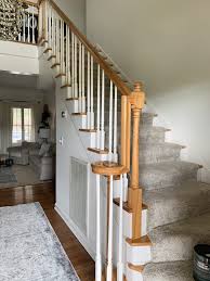 You'll save yourself a lot of work by using a power sander (image 1). My Tips For Painting Your Staircase White Bless This Nest