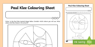 Feel free to share with others, too! Paul Klee Colouring Sheet Teacher Made
