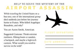 Airport Assassin Murder Mystery Scenario Game by Mrs A Bjork