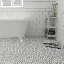 Shop our vibrant range of over 2,000 mosaic tiles, available in porcelain, ceramic, glass & a spectrum of colours to bring life to kitchens, bathrooms & more. Somertile 11 75x11 75 Inch Academy Light Grey Porcelain Mosaic Floor And Wall Tile Overstock 6803265