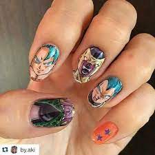 I absolutely loved them and always knew i would continue with that style. Saiyan Nails Dbz Anime Nails Nail Designs Kawaii Nails