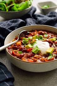 Vegetarian Chili Recipe In A Bowl Garnished With Cilantro Vegan Sour Cream And Avoc Vegetarian Chili Recipe Easy Vegetarian Chili Recipe Vegetarian Chili Easy