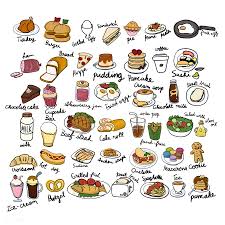 Illustration Drawing Style Of Food Collection Food Icons Food Doodles Food Drawing