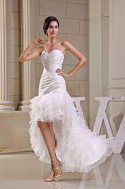 Gorgeous High Low Mermaid Sweetheart Tiered Organza Beach Destination Wedding Dress Destination Wedding Dress Wedding Dresses Wedding Dresses High Low