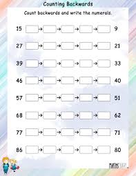 backward counting math worksheets mathsdiary com