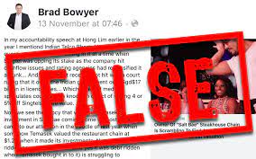 Bowyer also used the post to criticise the ruling people's action party and to call for change. First Use Of Fake News Law Pofma On Opposition Member Brad Bowyer S Facebook Post Unscrambled Sg