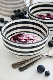 Black And White Bowl With Spoon Nachtisch Striped Bowl Stripes White Decor