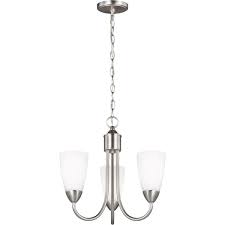 Sea Gull Seville 3 Light Chandelier In Brushed Nickel