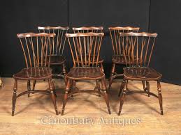 Set 8 Antique Oak Windsor Chairs 1920 Kitchen Dining Chair Dining Chairs Chair Kitchen Dining Chairs