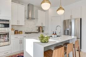 gray kitchen with corner pantry door