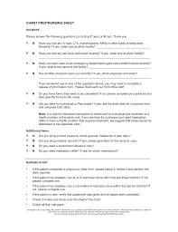 Chart Prep Nursing Sheet