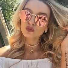Eyeglasses and sunglasses lens material: Ray Ban Round Metal Rose Gold Mirror Lens Rb3447 Curtsy