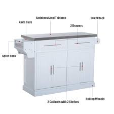 homcom pine wood stainless steel multi