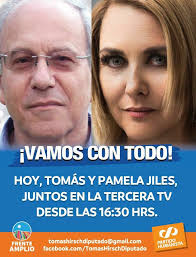 Pamela jiles morenoa (november 30, 1960) is a chilean journalist and politician, currently serving in the 1990s, jiles began working in informe especial (special report), an investigative journalism. En Unos Minutos Tomas Hirsch Pamela Jiles Moreno Facebook