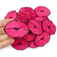 Lips Patch Kiss Patch Patches Iron On Patch Embroidered Patch Hot Pink Girly Flirty Embroidered Patches Lip Patch Vintage Patches