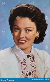 Old Magazine Portrait Photo of American Actress Gene Tierney from 1950s  Editorial Image